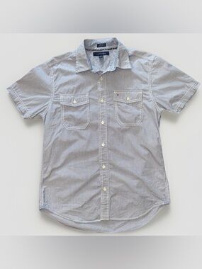 Tommy Hilfiger Light Blue Short-Sleeve Button Down Shirt